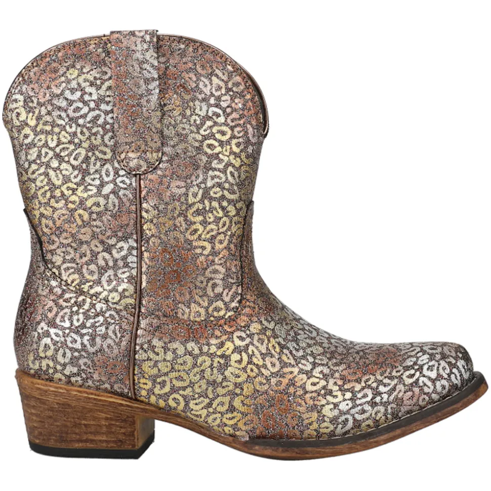 Ingrid Metallic Leopard Snip Toe Cowboy Booties