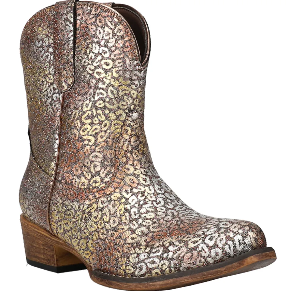 Ingrid Metallic Leopard Snip Toe Cowboy Booties