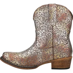 Ingrid Metallic Leopard Snip Toe Cowboy Booties