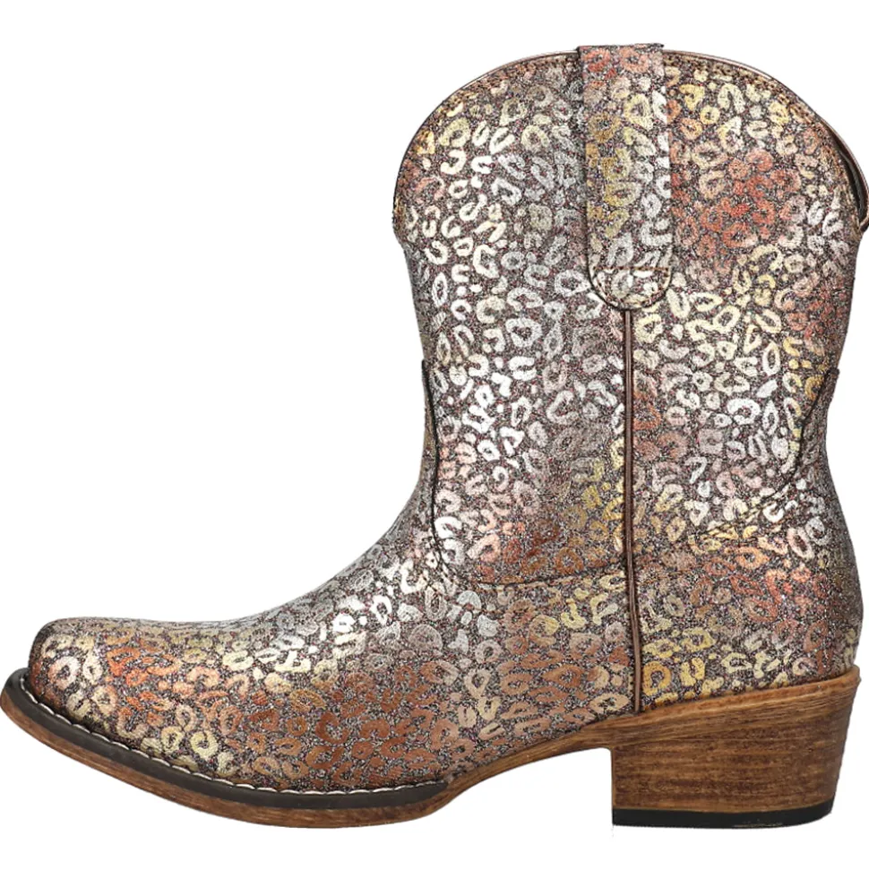 Ingrid Metallic Leopard Snip Toe Cowboy Booties