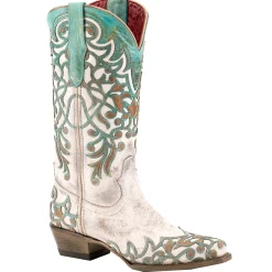 Ivy Embossed Embroidered Snip Toe Pull On Cowboy Boots