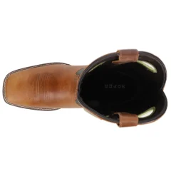 James Embroidered Square Toe Pull On Cowboy Boots