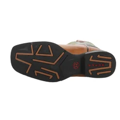 James Embroidered Square Toe Pull On Cowboy Boots