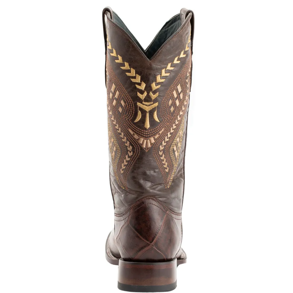 Jesse Alligator Print Square Toe Cowboy Boots