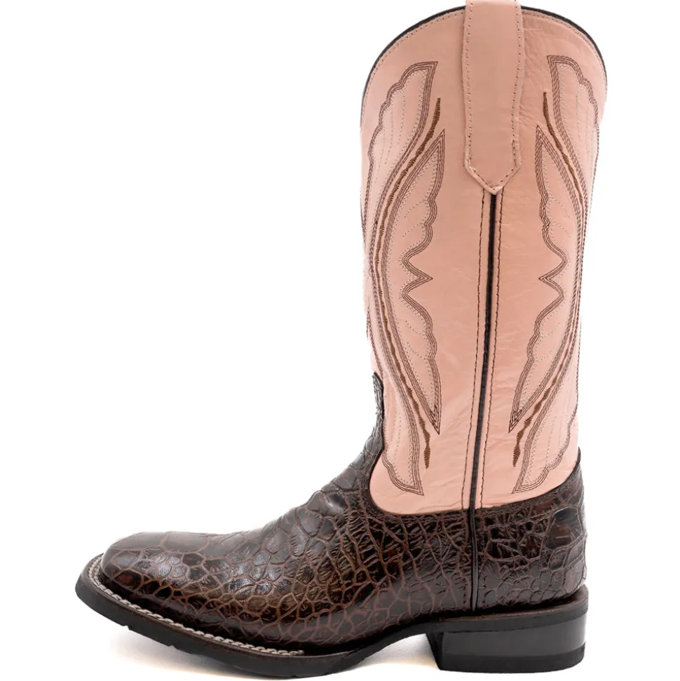 Kai Embroidered Square Toe Pull On Cowboy Boots
