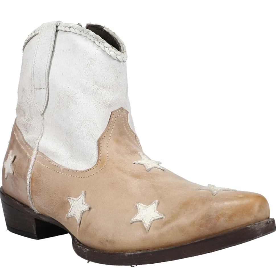 Liberty White Star Patriotic Snip Toe Cowboy Booties