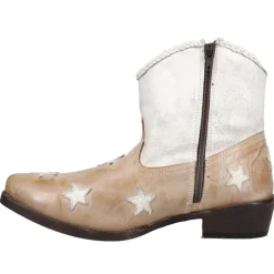 Liberty White Star Patriotic Snip Toe Cowboy Booties