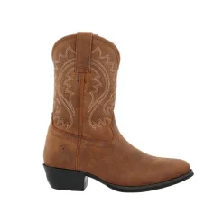 Lil' Durango Embroidered Round Toe Pull On Cowboy Boots (Toddler)