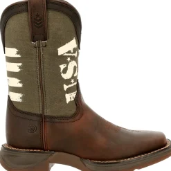 Lil' Rebel Army Patriotic Square Toe Cowboy Boots (Big Kid)
