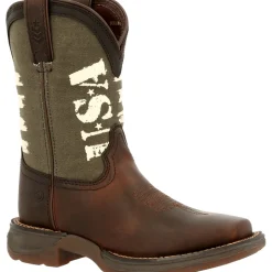 Lil' Rebel Army Patriotic Square Toe Cowboy Boots (Big Kid)