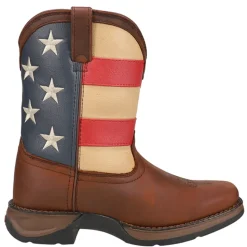 Lil' Rebel Patriotic Flag Cowboy Square Toe Boots (Big Kid)