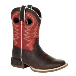Lil' Rebel Pro Red Square Toe Cowboy Boots (Big Kid)