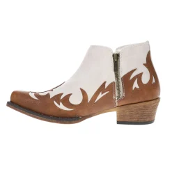 Lorene Tooled Inlay Snip Toe Cowboy Booties