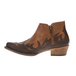 Lorene Tooled Inlay Snip Toe Cowboy Booties
