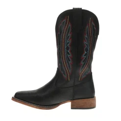 Loretta Embroidered Square Toe Pull On Cowboy Boots