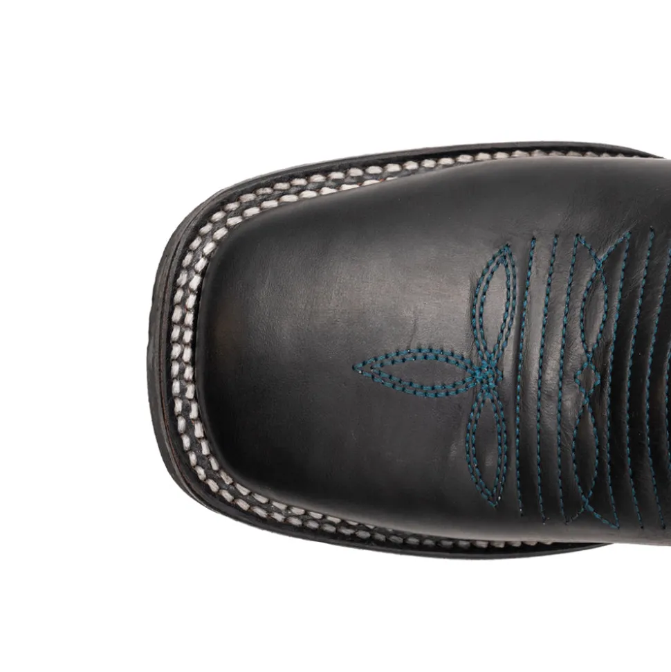 Maverick Embroidered Square Toe Cowboy Boots