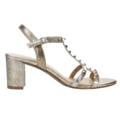 Midge Metallic Studded Strappy Sandals