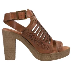 Mika III Embossed Cut Out Block Heel Sandals