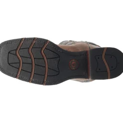 Montana Embroidered Square Toe Pull On Cowboy Boots