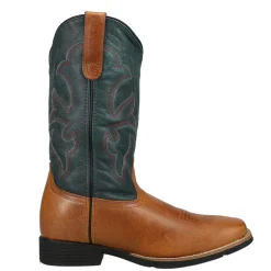 Monterey Embroidered Square Toe Pull On Cowboy Boots