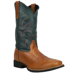 Monterey Embroidered Square Toe Pull On Cowboy Boots