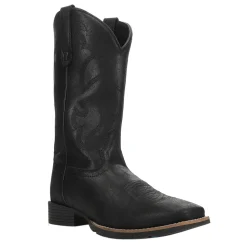 Monterey Embroidered Square Toe Pull On Cowboy Boots