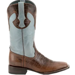 Mustang Alligator Print Square Toe Cowboy Boots