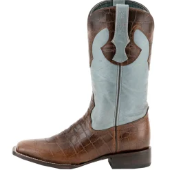 Mustang Alligator Print Square Toe Cowboy Boots