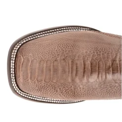 Nash Ostrich Embroidered Square Toe Cowboy Boots