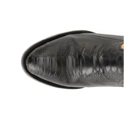 Nash Ostrich Embroidered Round Toe Pull On Cowboy Boots