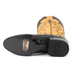 Nash Ostrich Embroidered Round Toe Pull On Cowboy Boots