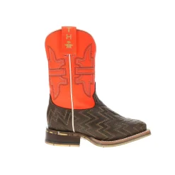 Neon Thunder Square Toe Cowboy Boots (Big Kid)