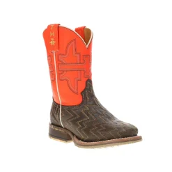 Neon Thunder Square Toe Cowboy Boots (Big Kid)