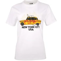 NYC Cartoon Cab Graphic Crew Neck Short Sleeve T-Shirt