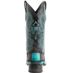 Patchwork Embroidered Square Toe Cowboy Boots