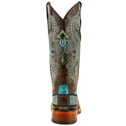 Patchwork Embroidered Square Toe Cowboy Boots