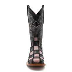 Patchwork Square Toe Pull On Cowboy Boots