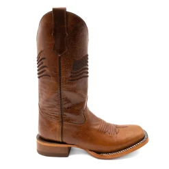 Patriot Embroidered Square Toe Cowboy Boots
