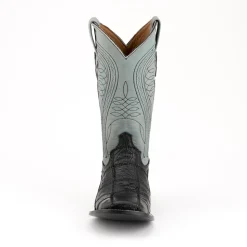 Pinto Patchwork Ostrich Square Toe Cowboy Boots