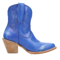 Pixie Embroidered Pointed Toe Pull On Cowboy Booties
