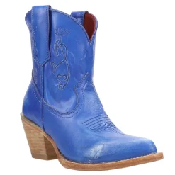 Pixie Embroidered Pointed Toe Pull On Cowboy Booties