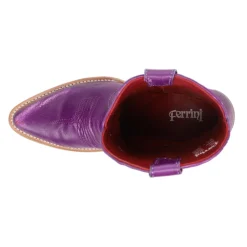 Pixie Embroidered Pointed Toe Pull On Cowboy Booties
