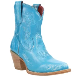Pixie Embroidered Pointed Toe Pull On Cowboy Booties