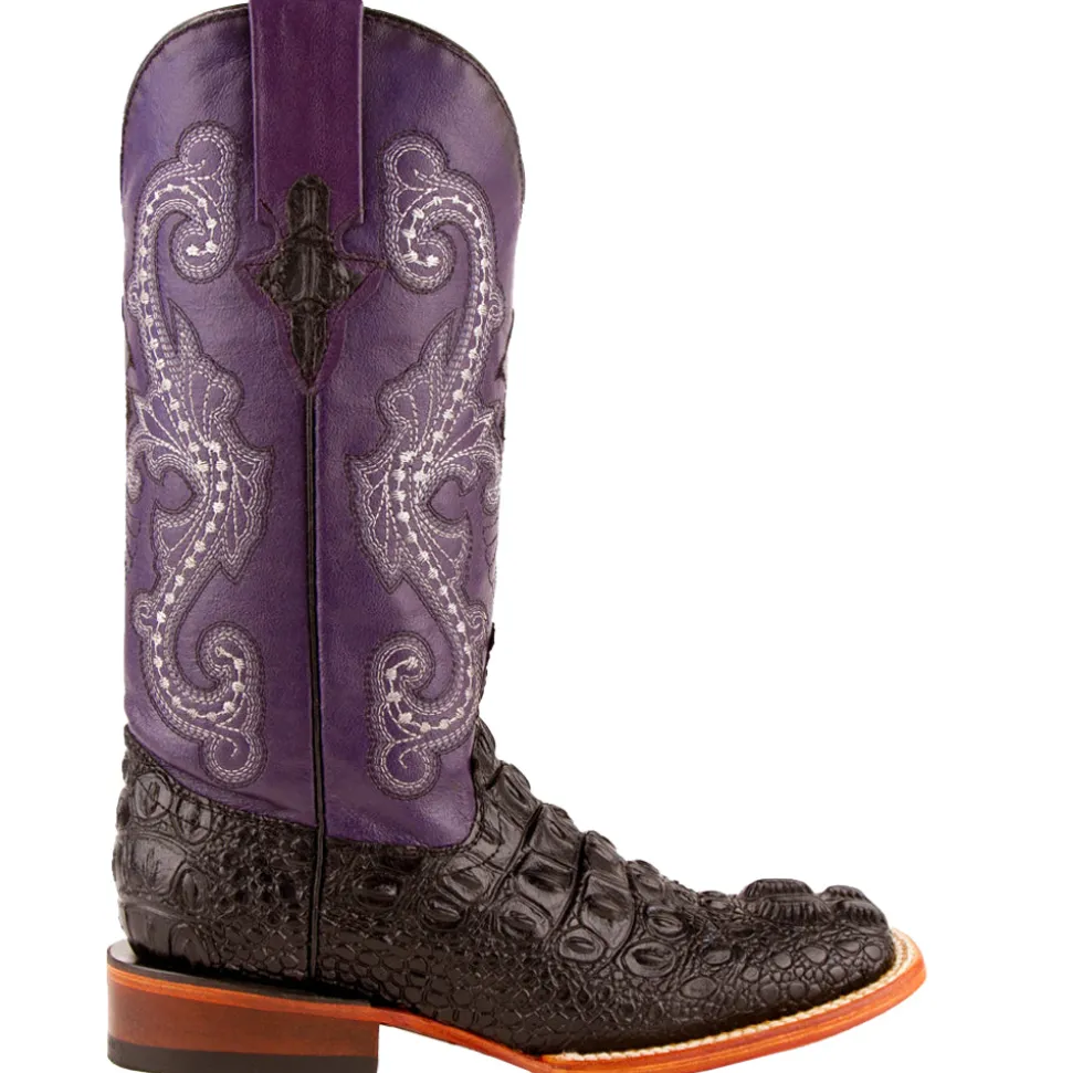 Rancher Caiman Print Square Toe Cowboy Boots