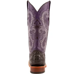 Rancher Caiman Print Square Toe Cowboy Boots