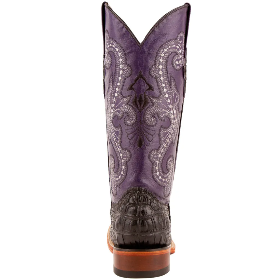 Rancher Caiman Print Square Toe Cowboy Boots