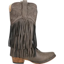 Rickrack Embroidery Fringe Snip Toe Cowboy Boots