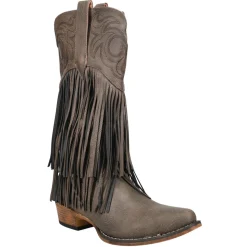 Rickrack Embroidery Fringe Snip Toe Cowboy Boots