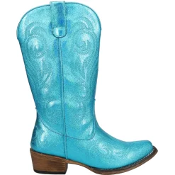Riley Embroidered Metallic Snip Toe Cowboy Boots