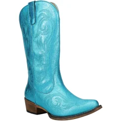 Riley Embroidered Metallic Snip Toe Cowboy Boots